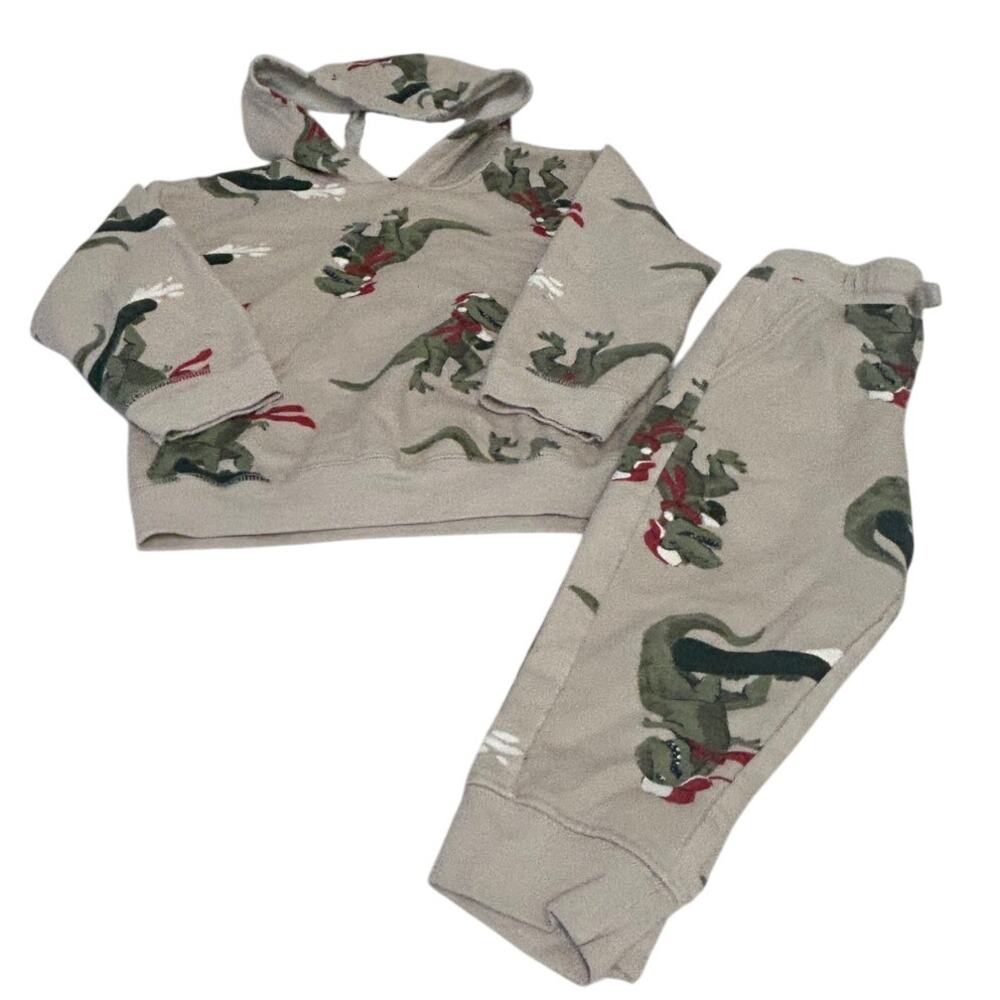 Carters 2 piece Christmas festive dinosaur print size 2T